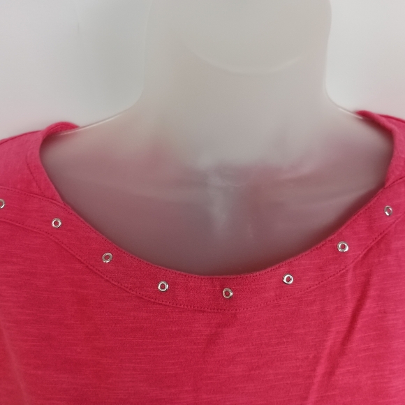 2/$30 CHICOS Barbiecore Mean Girls Pink Women's Casual Top (#1,214) - Picture 3 of 9